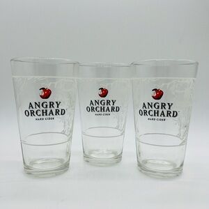 SET OF 3 ANGRY ORCHARD HARD CIDER 16 OUNCE PINT/BEER GLASSES